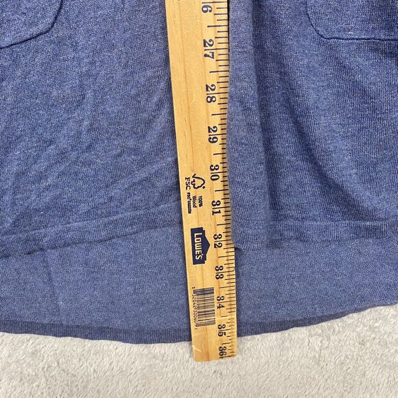 J Jill Sweater Womens S Blue Cardigan Duster Button Up V Neck Pockets Cotton - Picture 4 of 8